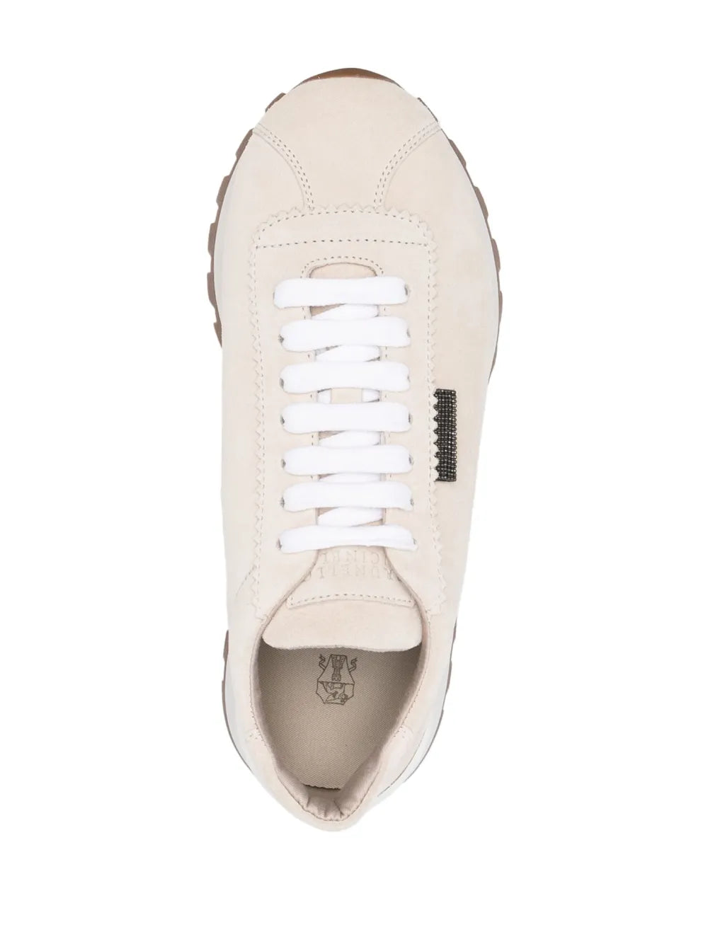 Brunello Cucinelli Monili-Chain Suede Low-Top