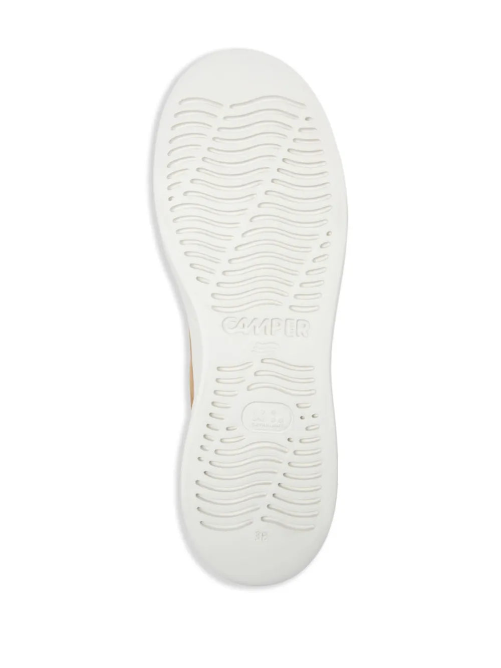 White rubber outsole with tread pattern for grip