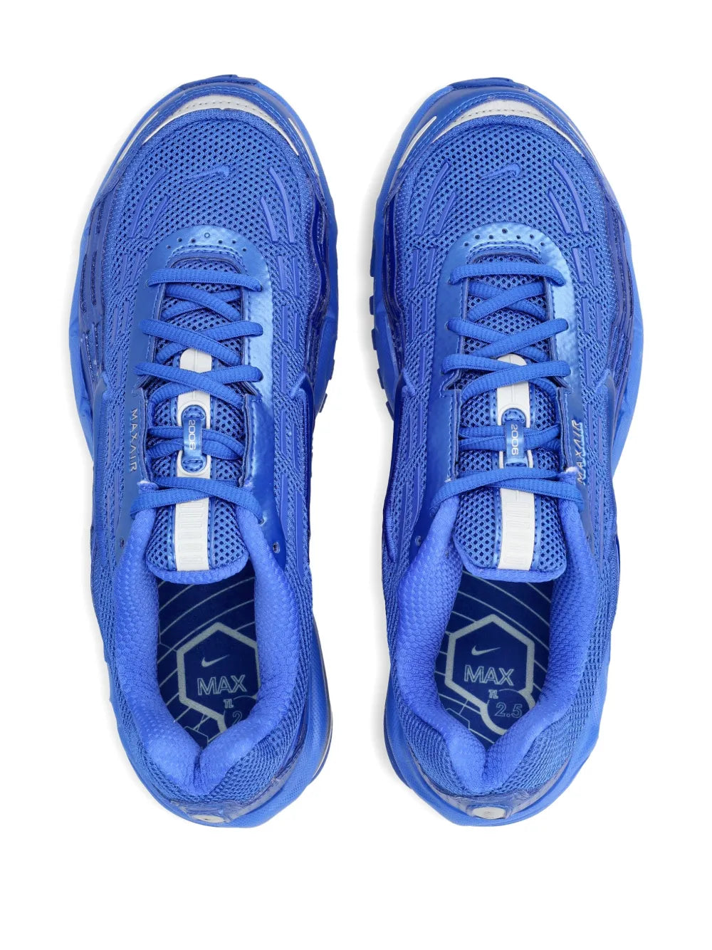Pair of blue Nike Air Max TL 2.5 sneakers with lace-up mesh uppers