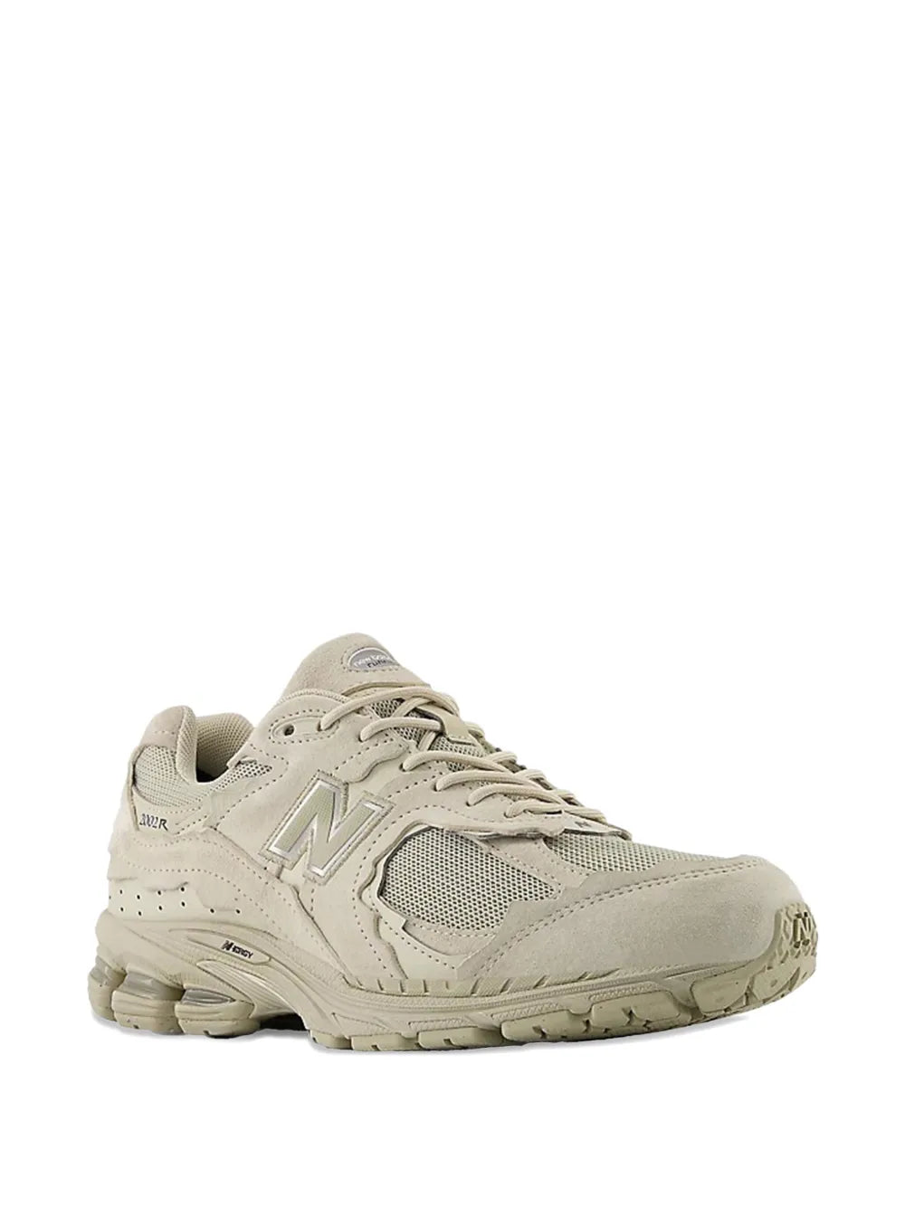 New Balance 2002Dx panelled trainers, beige upper with mesh side panel and lace-up