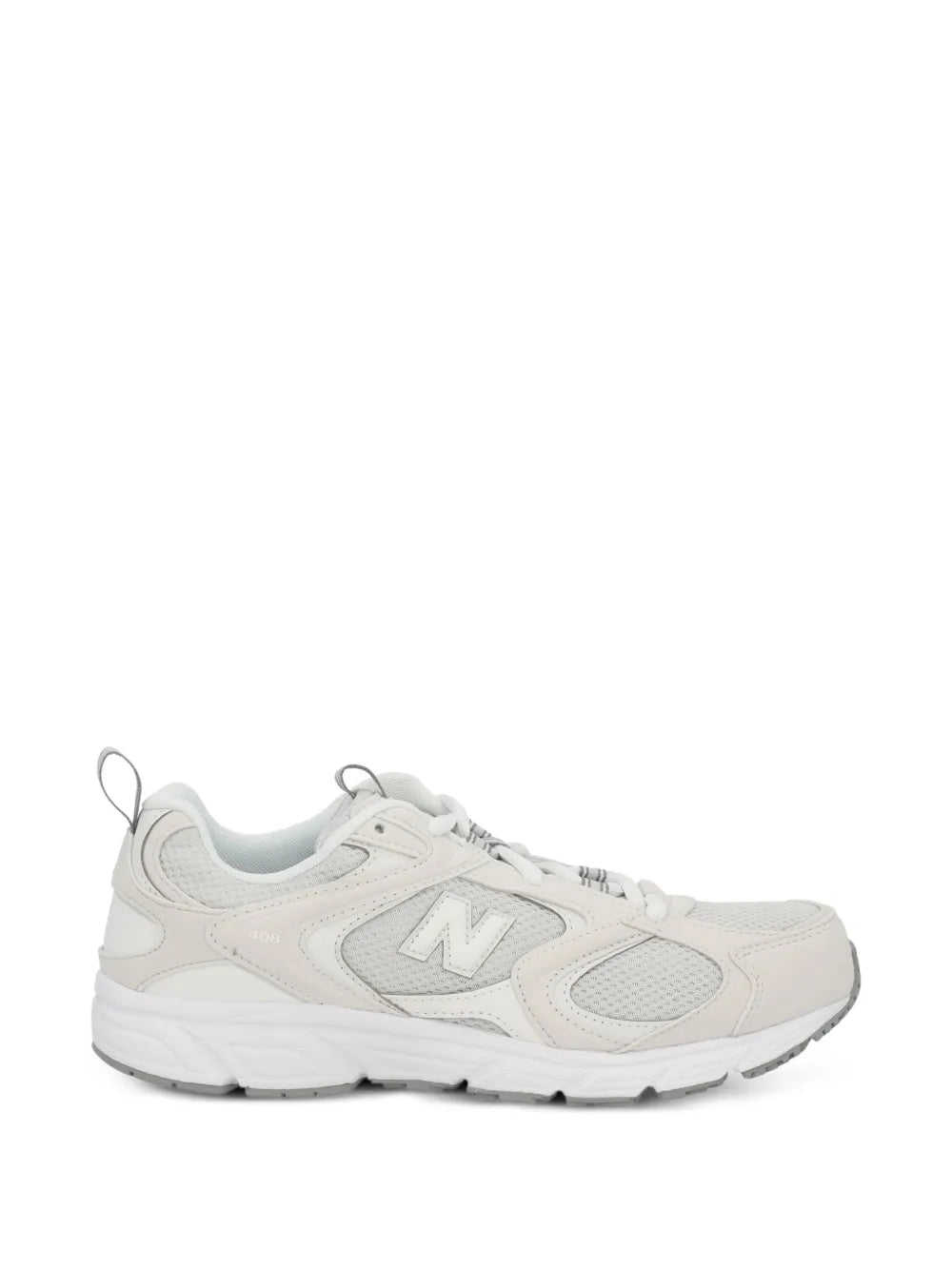 New Balance ML408 running shoe in off-white with N logo and lace-up design