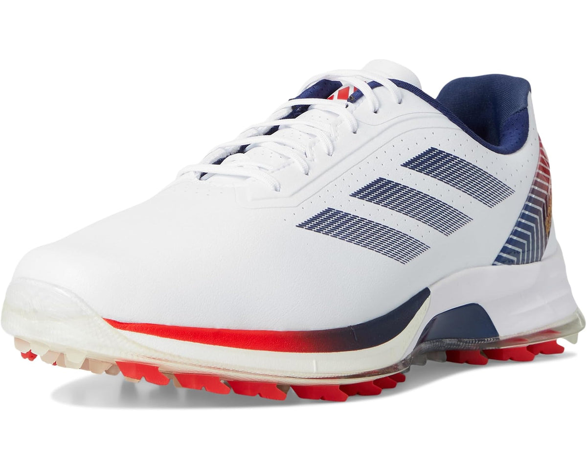 Men's adidas Golf Adizero Zg Ryder Spikeless Golf Shoes Footwear White/Dark Blue/Red
