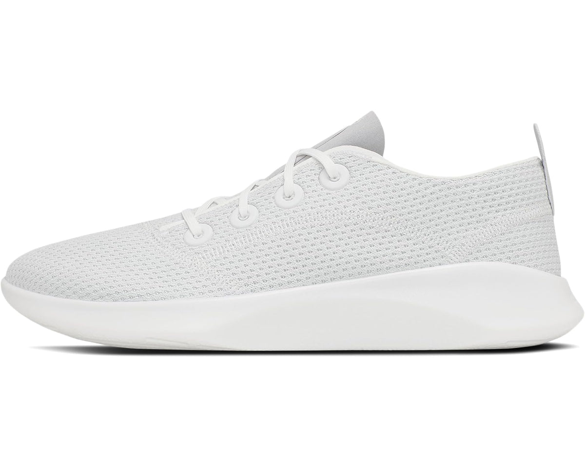 Allbirds Superlight Tree Runner sneaker, front three-quarter view, light gray knit