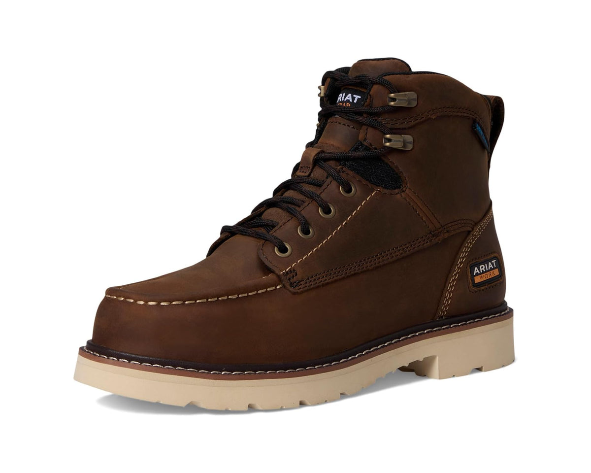 Men's Ariat Rebar Lift 6 Waterproof Work Boots Distressed Brown