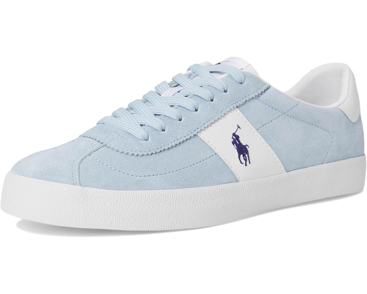Men's Polo Ralph Lauren Court Vulc Leather-suede Sneaker Light Blue