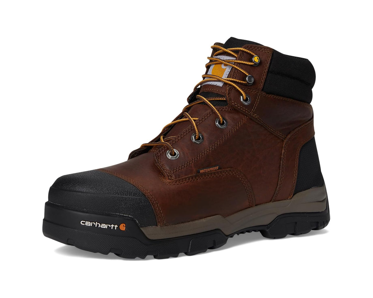 Men's Carhartt 6 Ground Force Waterproof Composite Toe Work Boots Brown Oil Tanned Leather