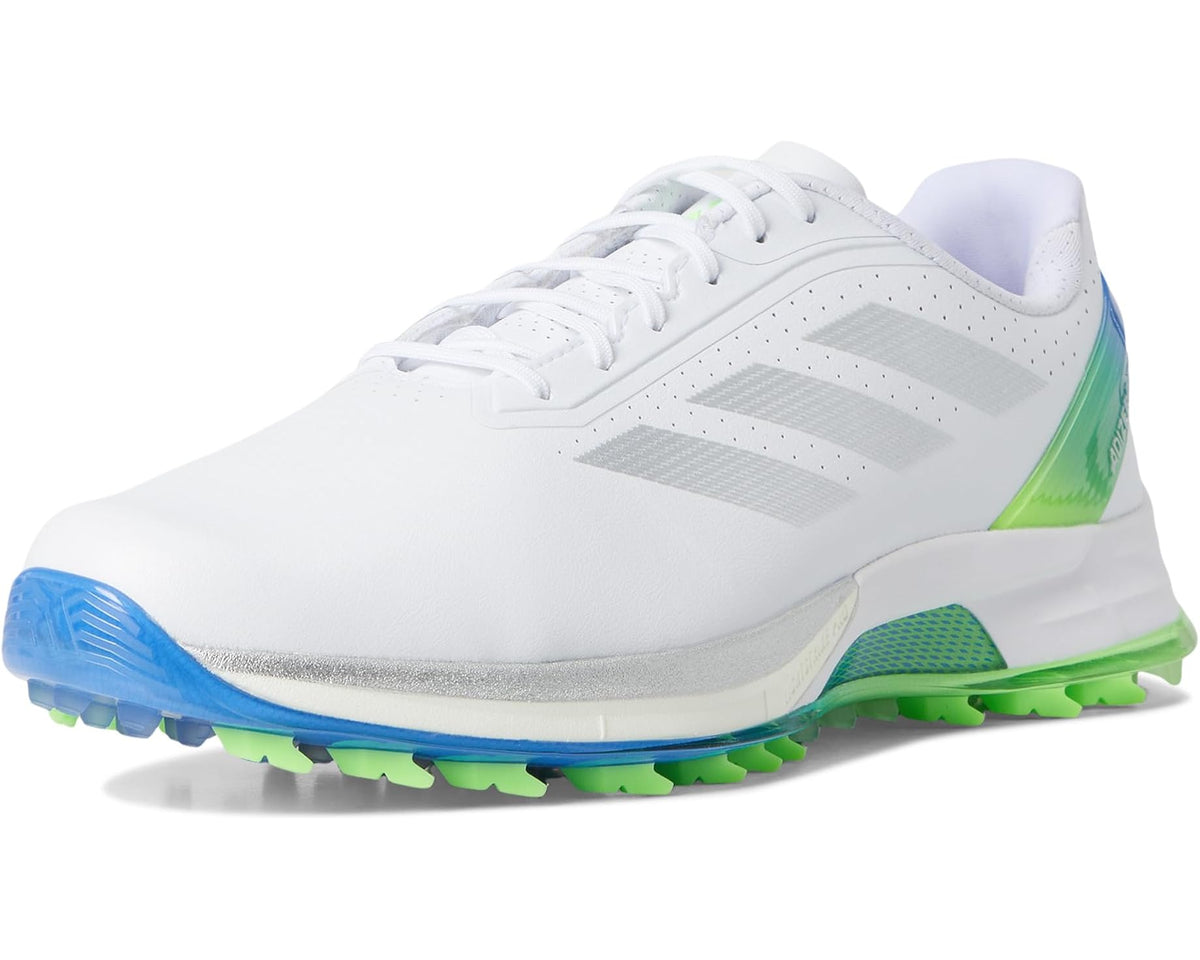 Men's adidas Golf Adizero ZG Spikeless Golf Shoes Footwear White/Silver Metallic/Lime Burst
