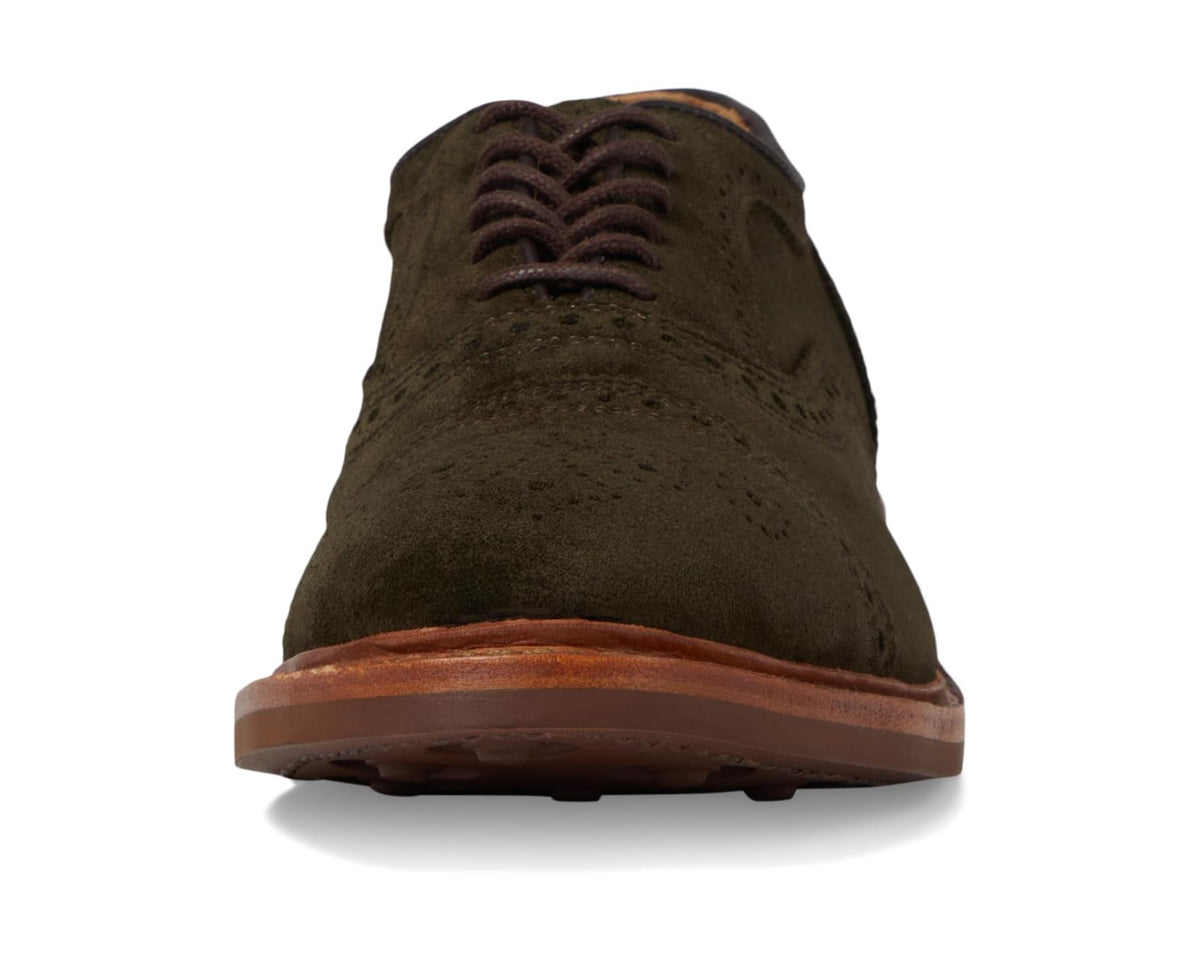Men's Allen Edmonds Strandmok Cap Toes Hunting Green Suede