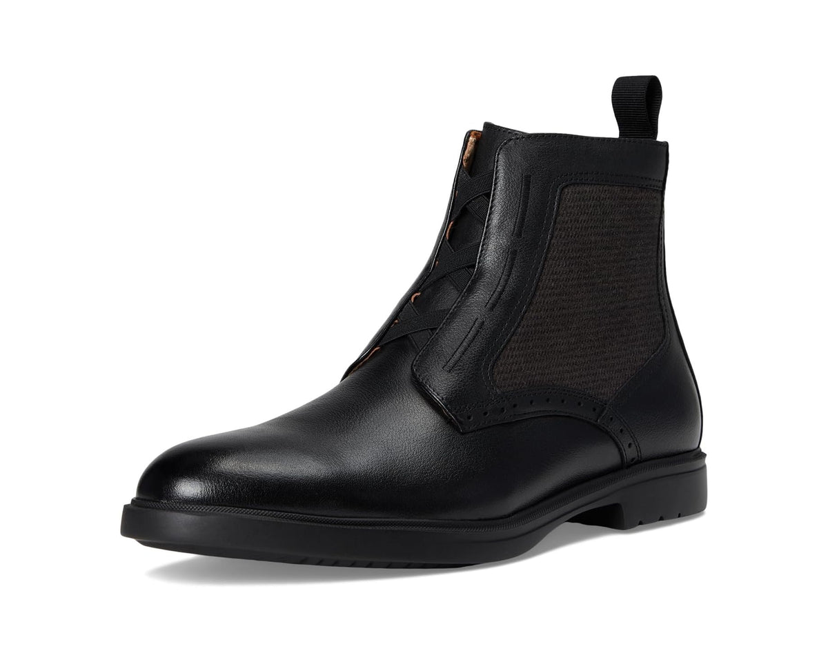 Men's Stacy Adams Thompson Elastic Lace Inside Zip Boots Black