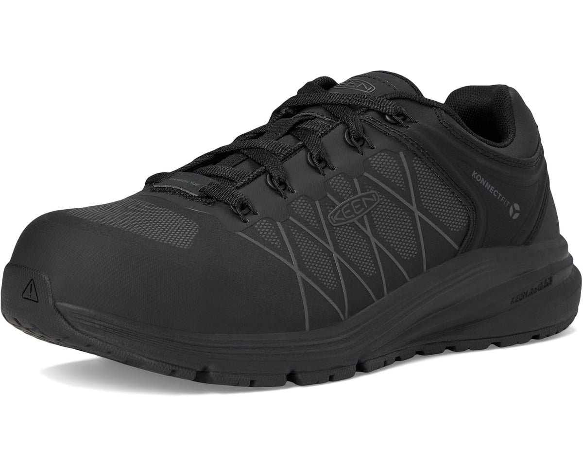 Men's KEEN Utility Vista Energy XT Work Sneaker Internal Met Guard (Carbon Toe) Black/Magnet
