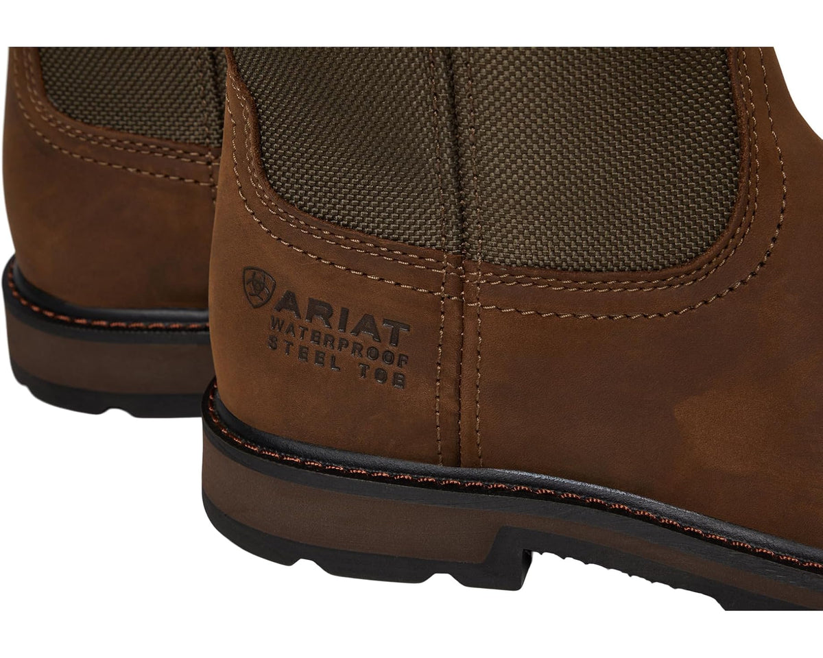 Men's Ariat Groundbreaker Wide Square Toe H20 ST Palm Brown/Ballistic Brown