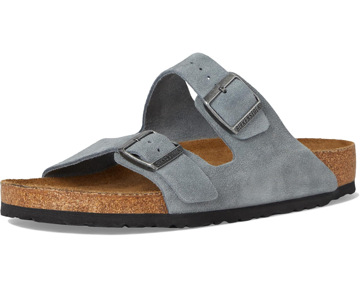 Men's Birkenstock Arizona Soft Footbed - Suede Basalt Gray