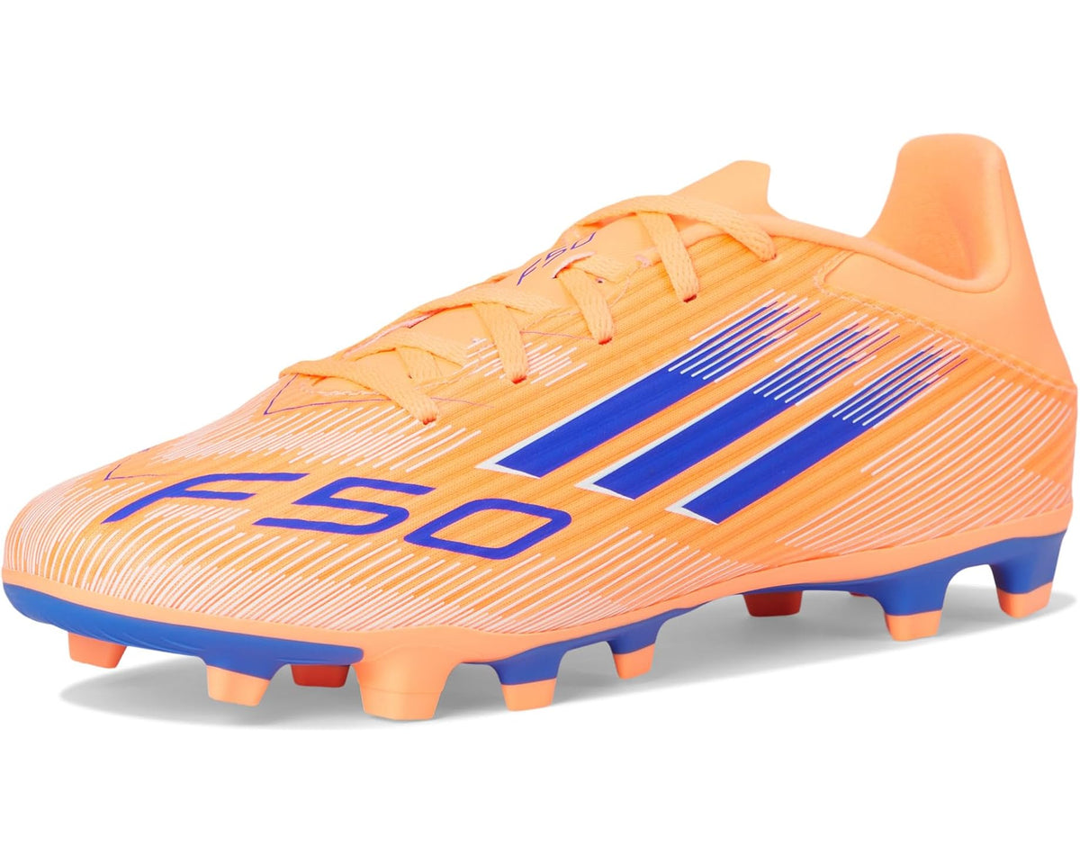 Unisex adidas F50 Club Firm/Multi Ground Soccer Cleats Beam Orange/Lucid Blue/White