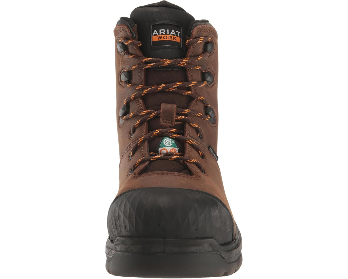 Men's Ariat Turbo Outlaw 6 CSA Waterproof Carbon Toe Work Boots Rich Brown