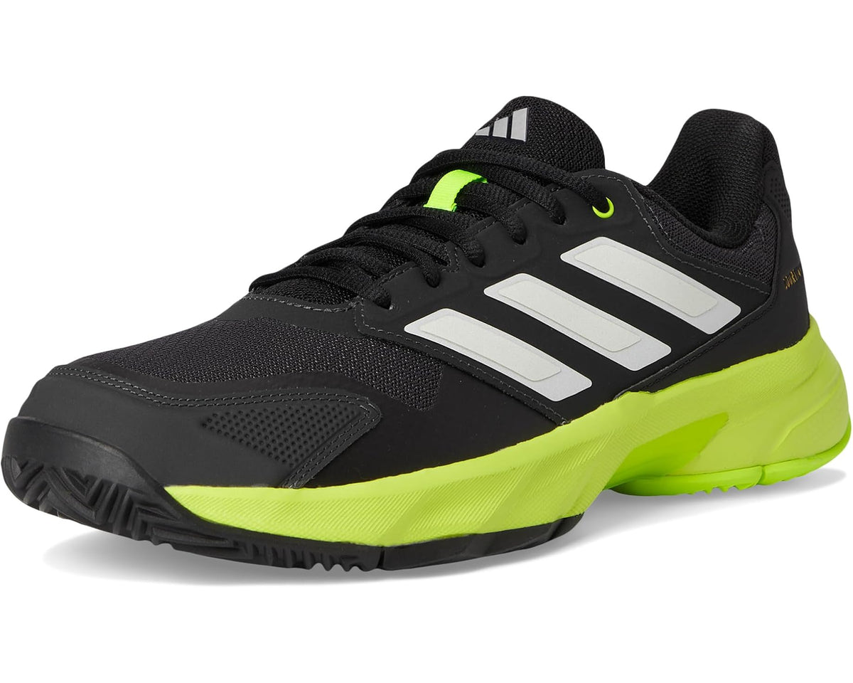 Men's adidas Courtjam Control 3 Tennis Shoe Carbon/Zero Metallic/Lucid Lemon