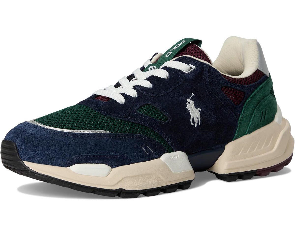 Men's Polo Ralph Lauren Jogger Suede & Mesh Sneakers Madison Ave Color-Block