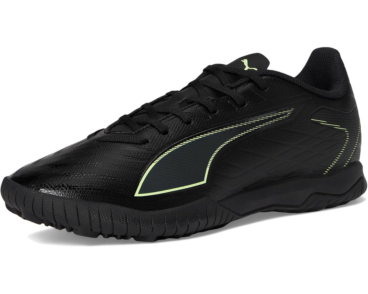 Men's PUMA Ultra 6 Play Turf Trainer Soccer Cleats Black/Fizzy Light/Green Terrain