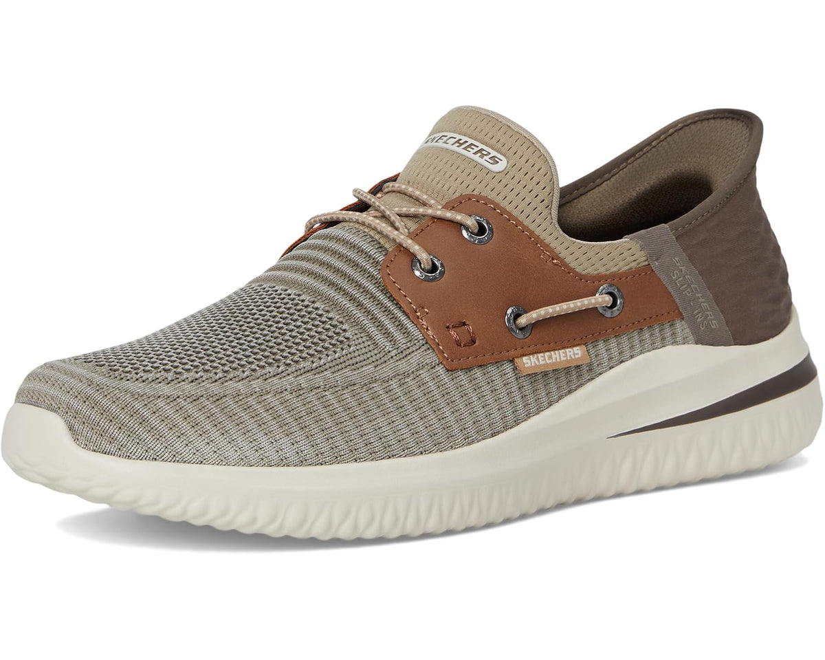 Men's SKECHERS Delson 3.0 Roth Hands Free Slip-Ins Taupe/Brown