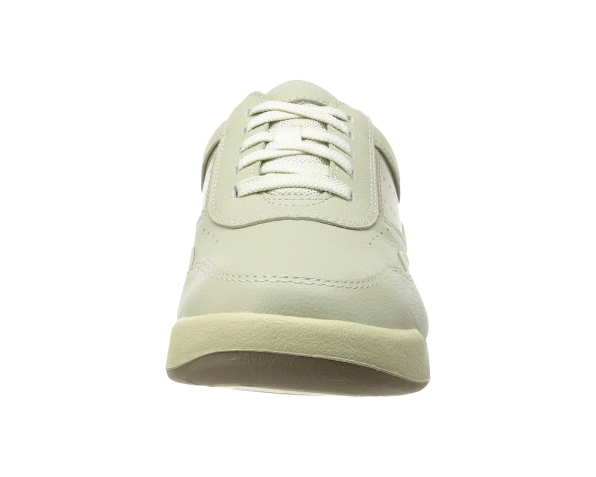 Men's Rockport ProWalker M7100 sneakers front, light green leather and white laces