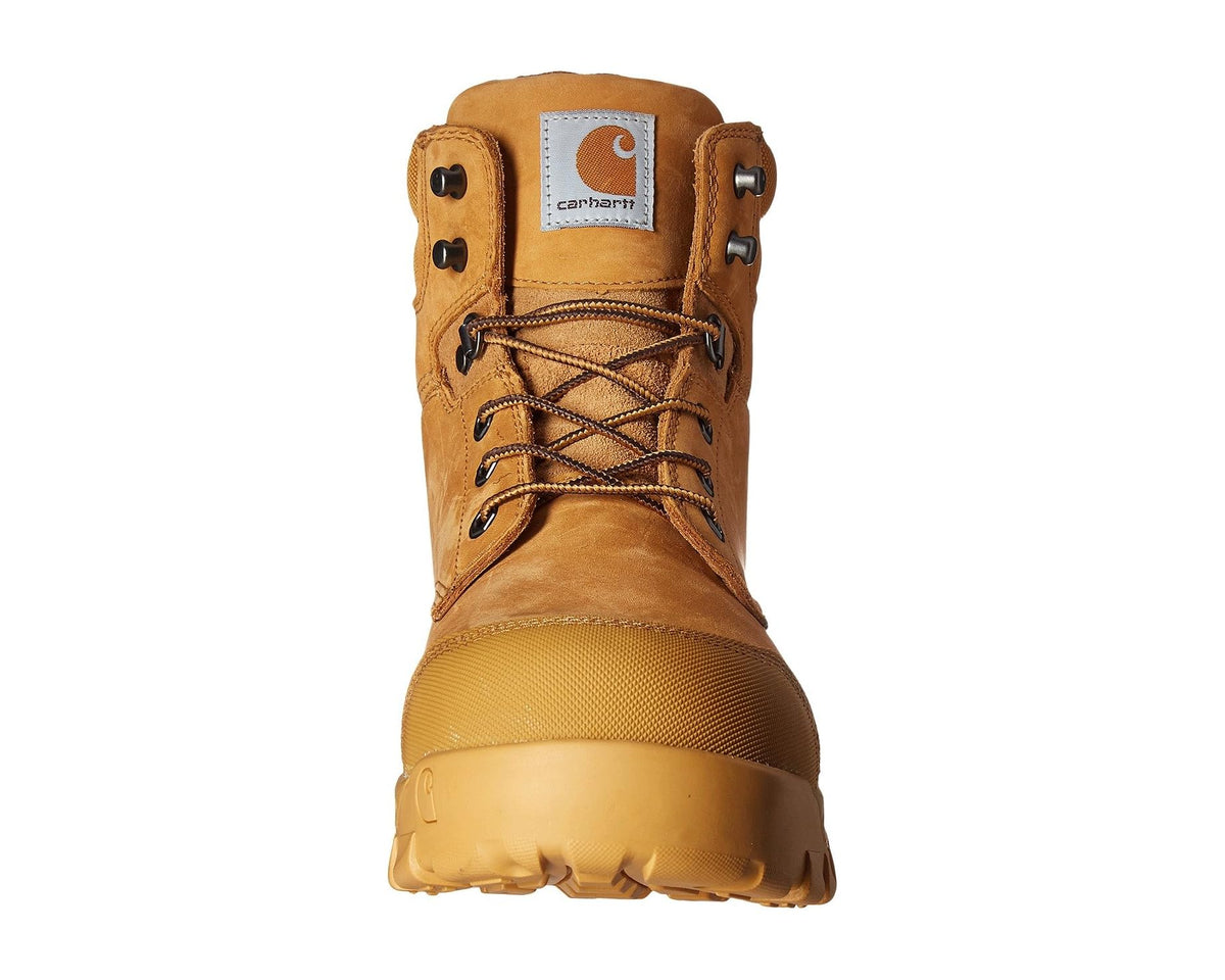 Men's Carhartt 6 Rugged Flex Waterproof Comp Toe Work Boots Wheat Oil Tanned Leather