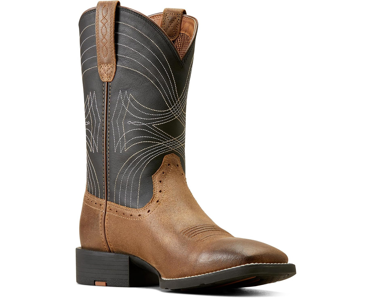 Men's Ariat Sport Wide Square Toe Western Boots Barley Brown