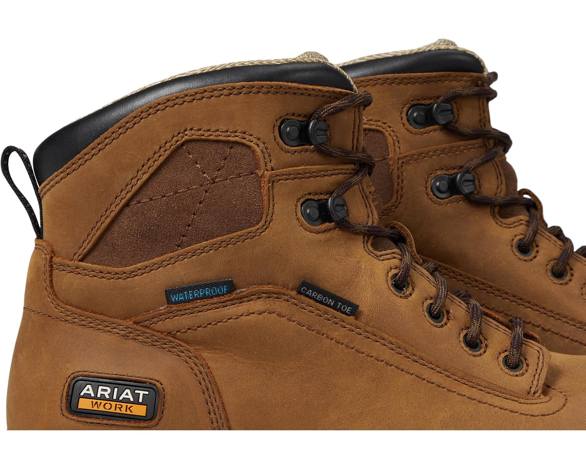 Men's Ariat Turbo 6 Waterproof Carbon Toe Work Boots Aged Bark