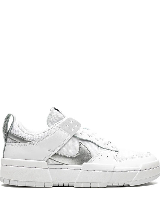 Nike low-top sneakers, white upper with gray Swoosh and chunky white sole