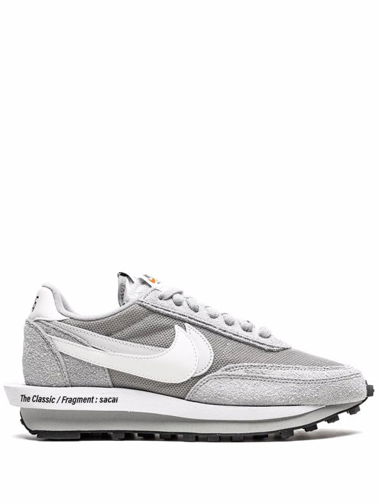 Grey LDWaffle sneaker with white Swoosh and black lug outsole