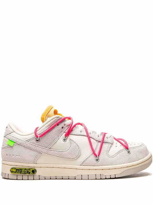 Nike x Off-White Nike Dunk Low sneakers, light gray with pink laces and gum sole