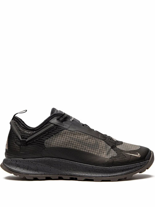 Nike ACG Air Nasu 2 sneakers, black/gray grid mesh panels, lace-up, swoosh