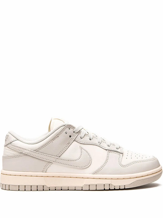 Nike Dunk Low low-top sneakers, white leather upper with lace-up and swoosh