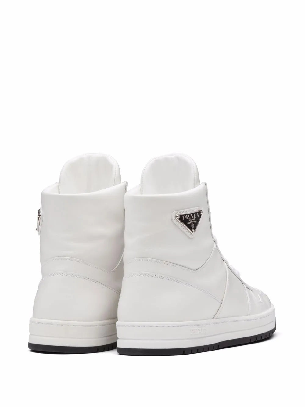 Prada Perforated Triangle-Logo High-Top