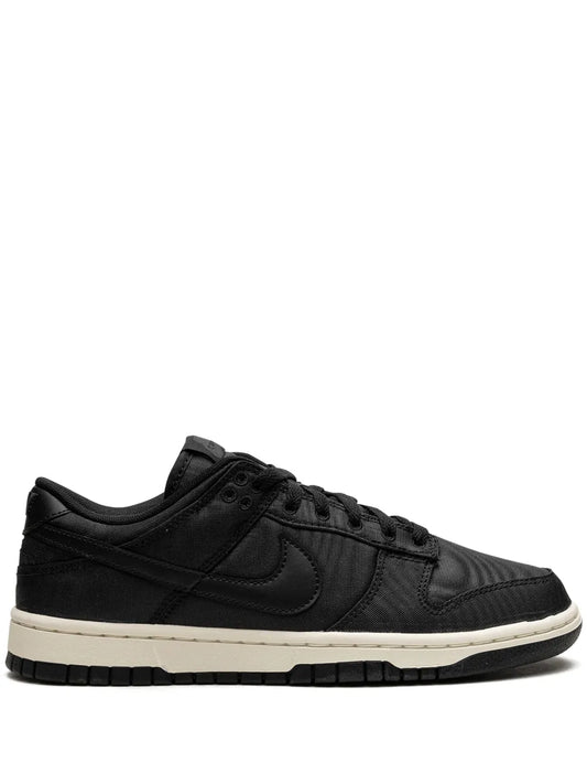 Nike Dunk Low Retro PRM low-top sneakers in black with swoosh and off-white sole