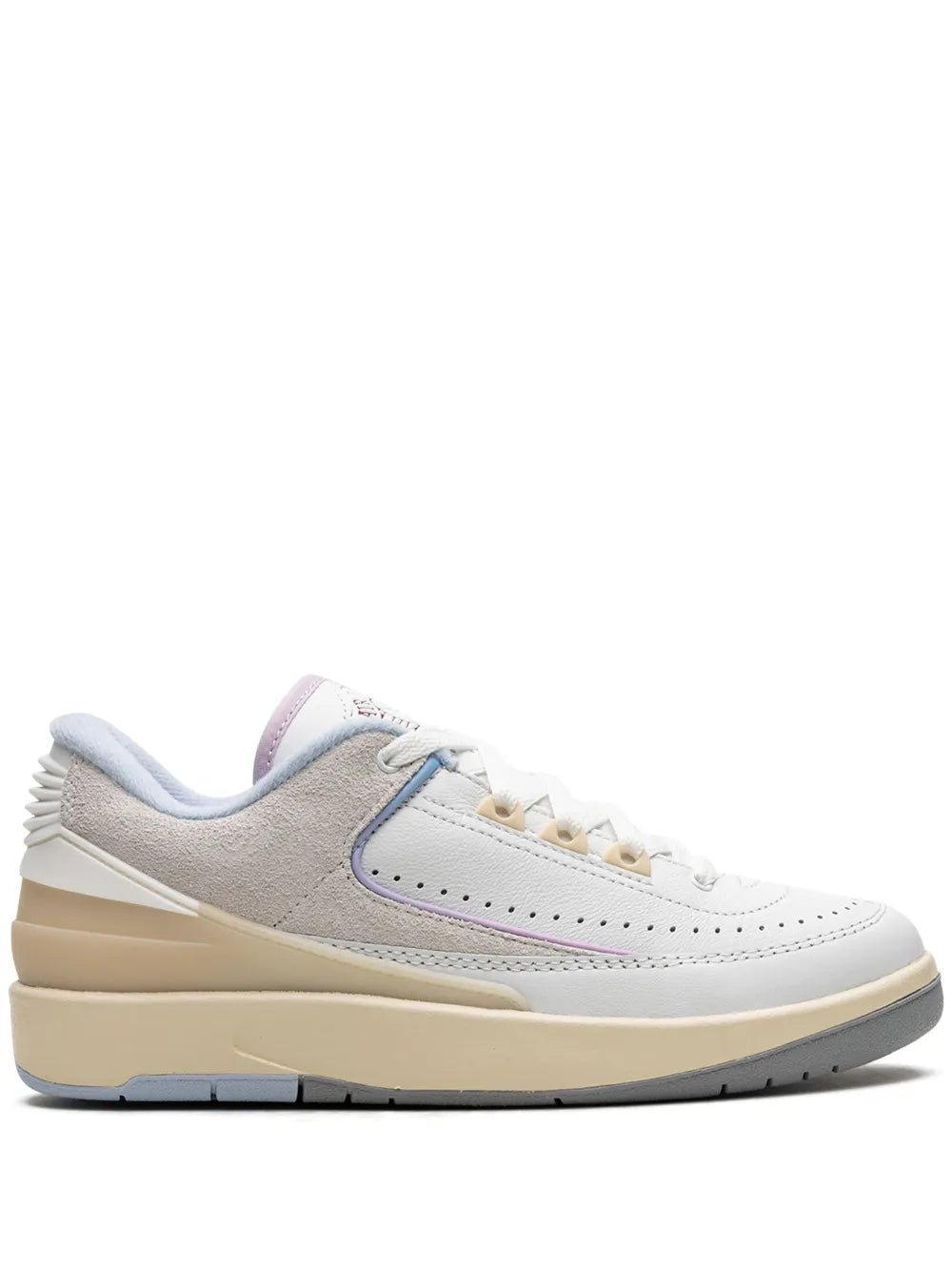 Air Jordan 2 Low sneakers in white with beige sole and light blue accents