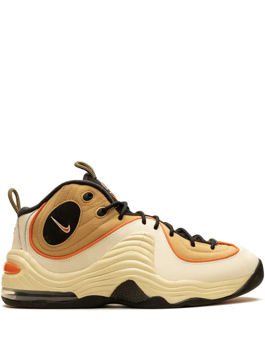 Nike Air Penny 2 low-top sneakers, cream sole with black and tan upper