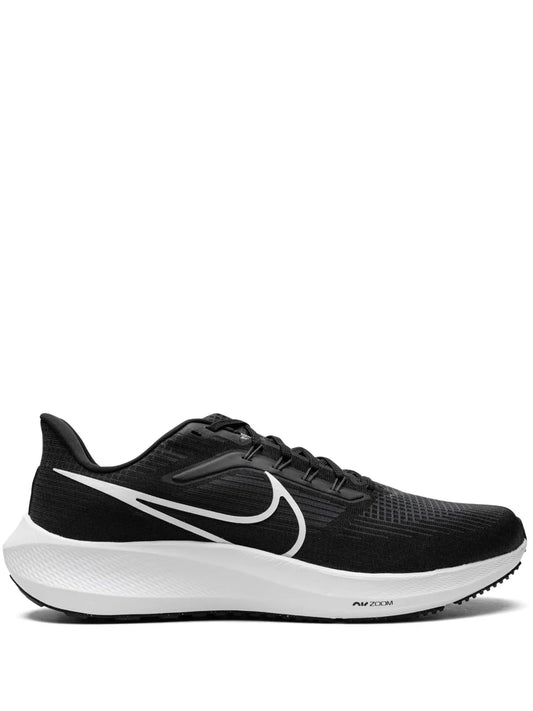 Nike Air Zoom Pegasus 39 black running shoe with white swoosh and foam midsole