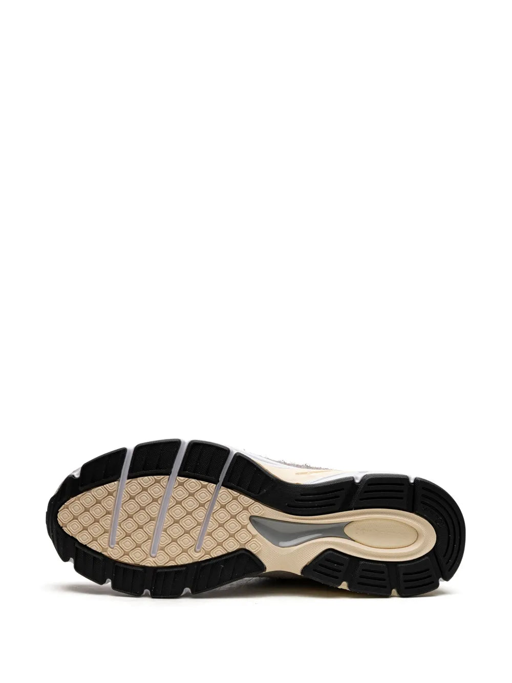 Shoe outsole for grey 990V4 running shoes, beige traction pattern