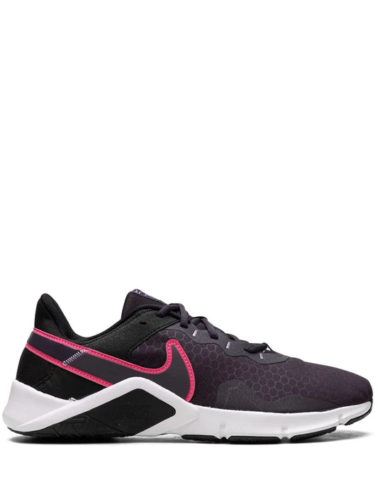Nike Legend Essential 2 men’s training shoes, dark purple/black with pink swoosh