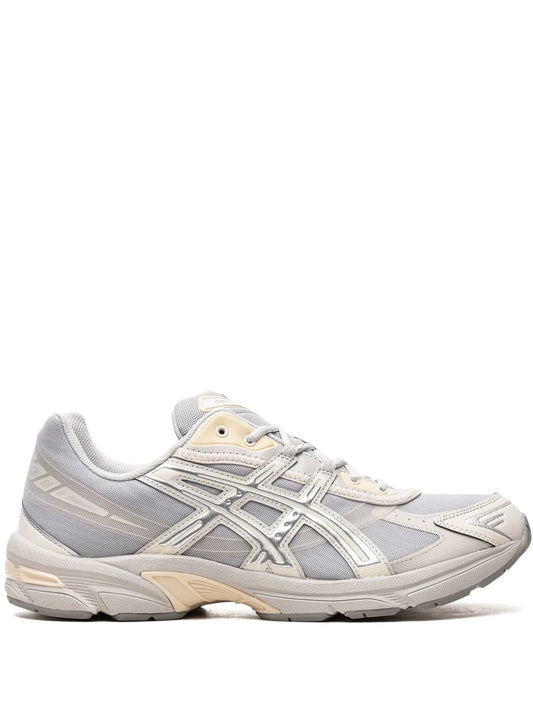 ASICS Gel-1130 running shoe, white and gray with beige sole