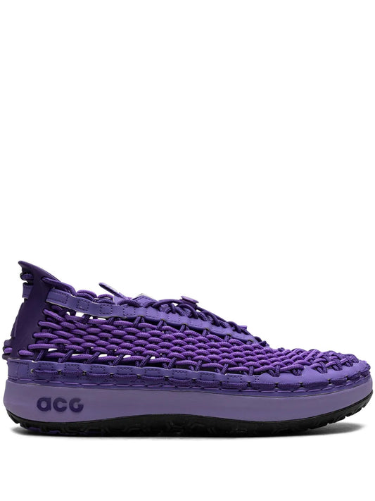 Nike ACG Watercat woven water shoes in purple with lace-up mesh and black sole