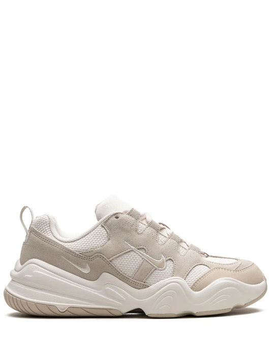Nike Tech Hera sneakers in white and light gray, lace-up with chunky sole