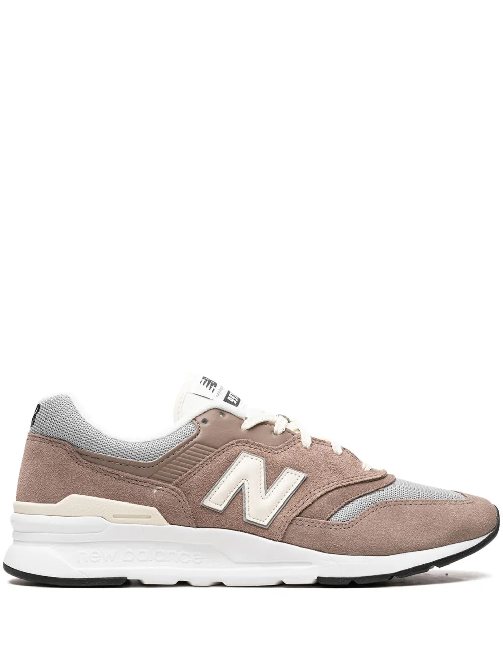 New Balance 997 suede sneakers in brown with white N logo, lace-up, cushioned sole