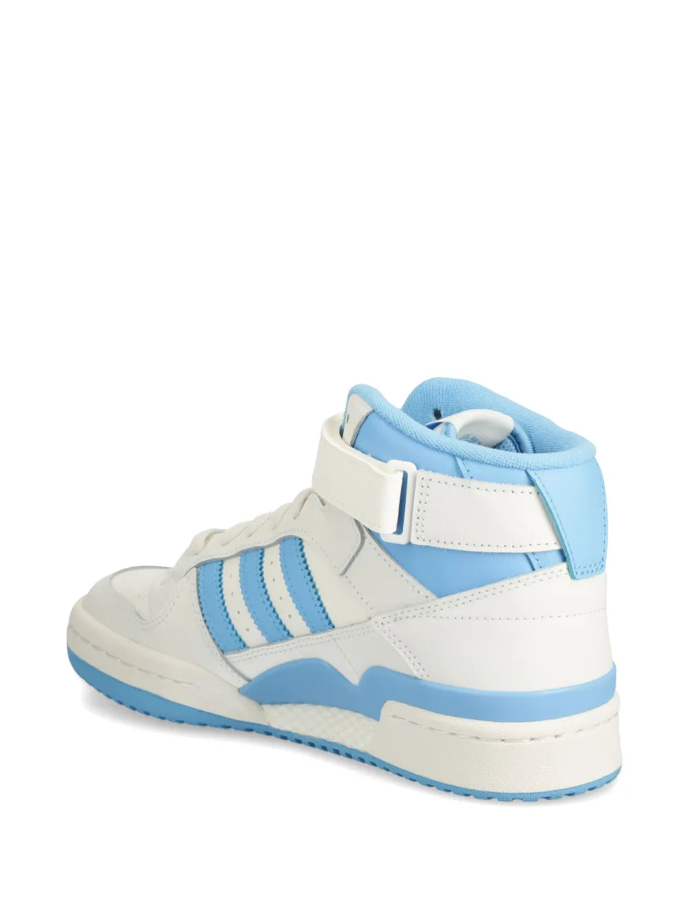 adidas high-top sneaker, white with light blue stripes and cushioned padded tongue