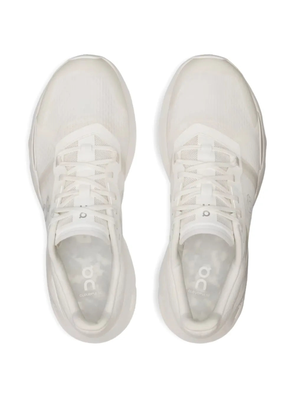 On Cloudpulse white lace-up sneakers with textile upper and padded tongue