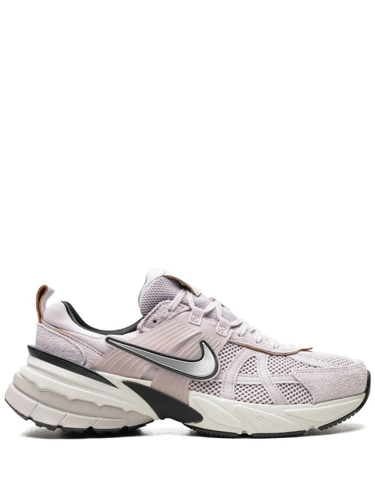 Nike V2K Run running shoes, light purple mesh with black Swoosh and chunky sole