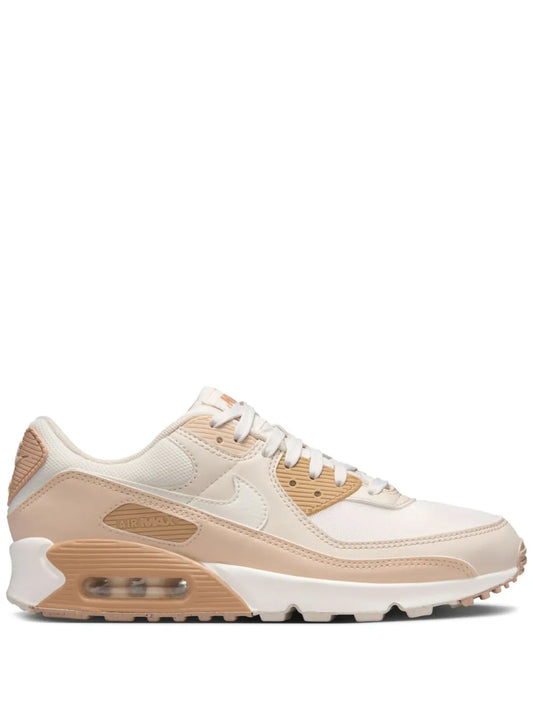 Nike Air Max 90 beige and cream sneakers with air-cushioned sole, side view