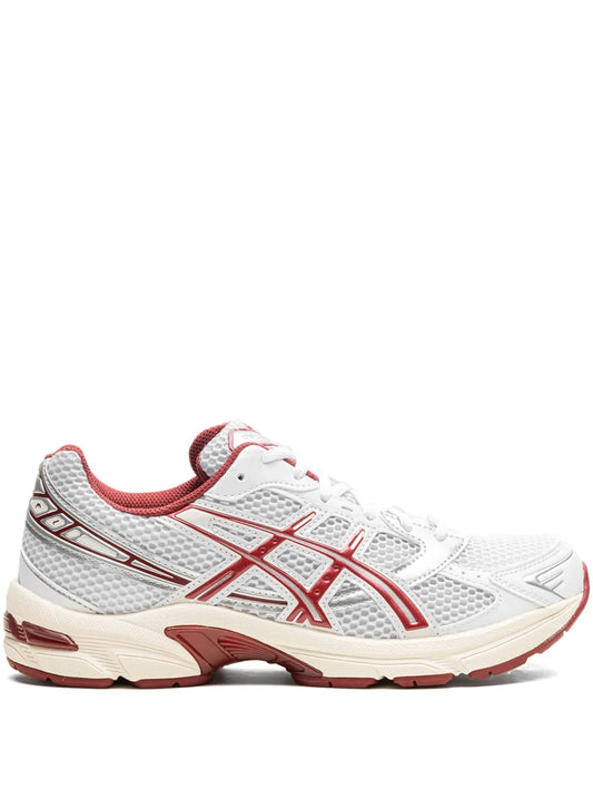 ASICS Gel-1130 white lace-up running shoe with red accents and cushioned sole