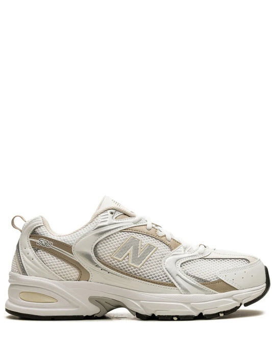Beige and white New Balance 530 sneaker, mesh upper and N logo