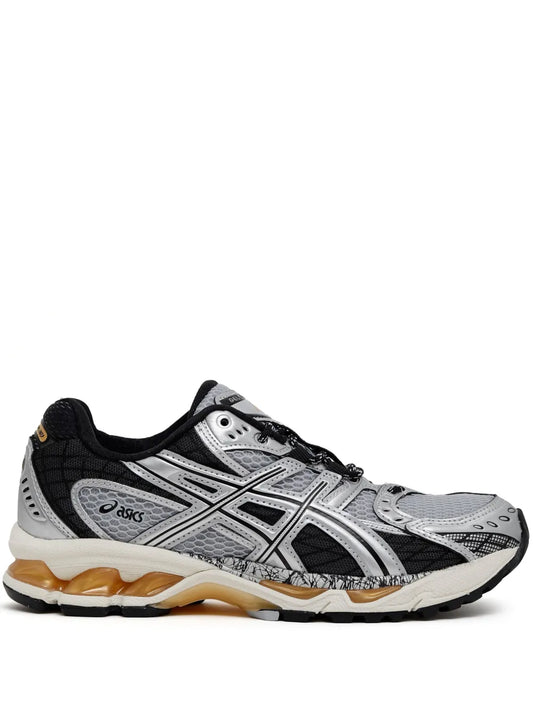 ASICS Gel Nimbus 10.1 running shoes in black and gray with gum outsole