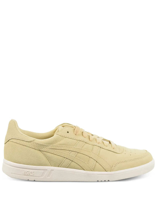 ASICS suede lace-up trainers in light yellow with white rubber sole